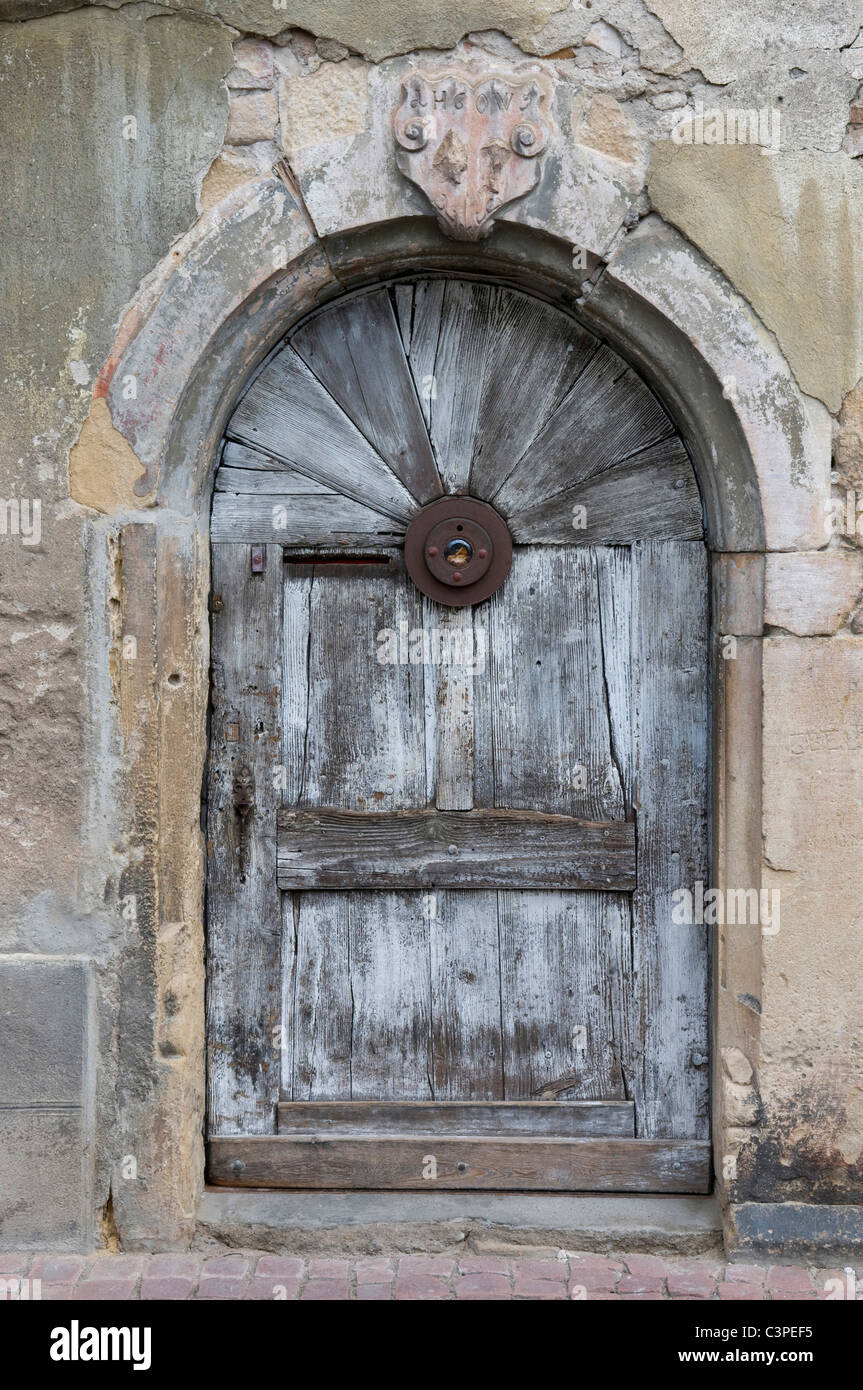 France, Alsace, View of old door Stock Photo