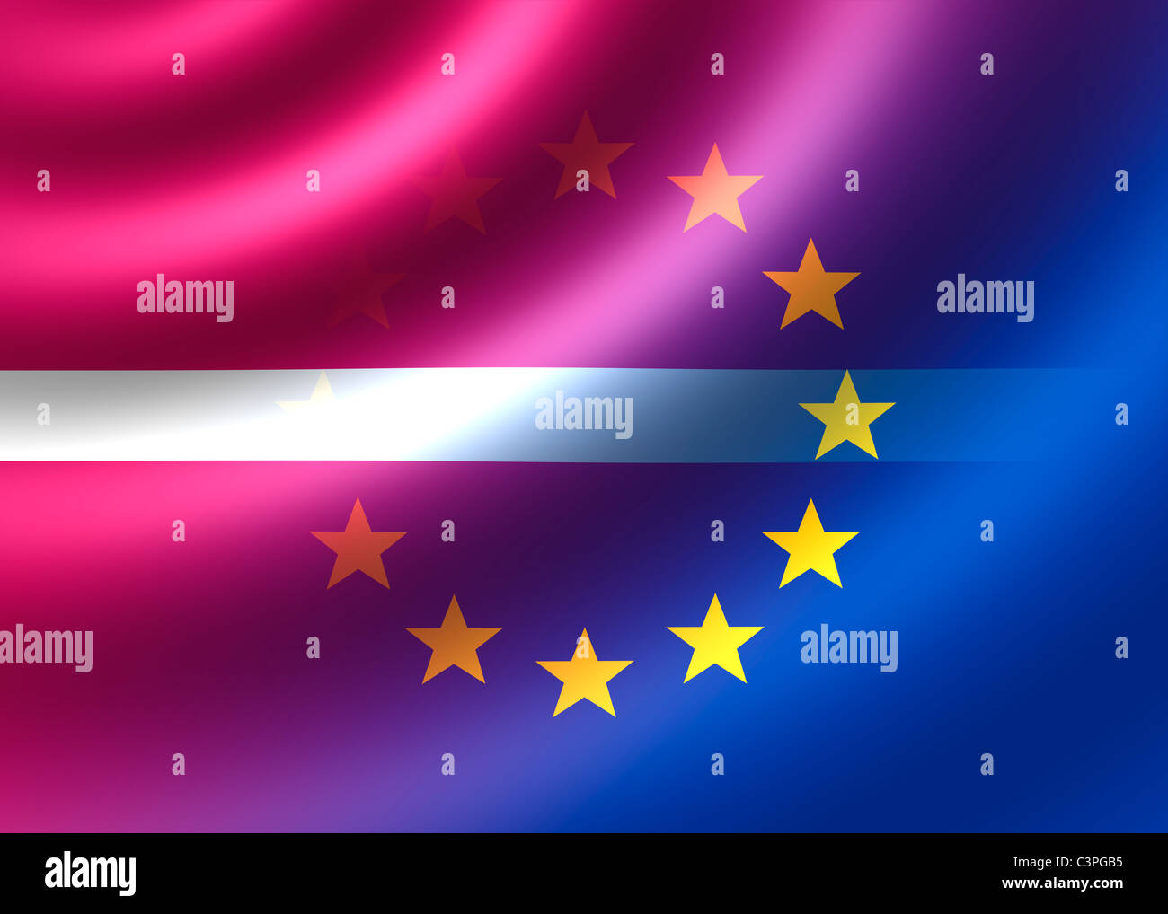 Latvia and EU flag Stock Photo