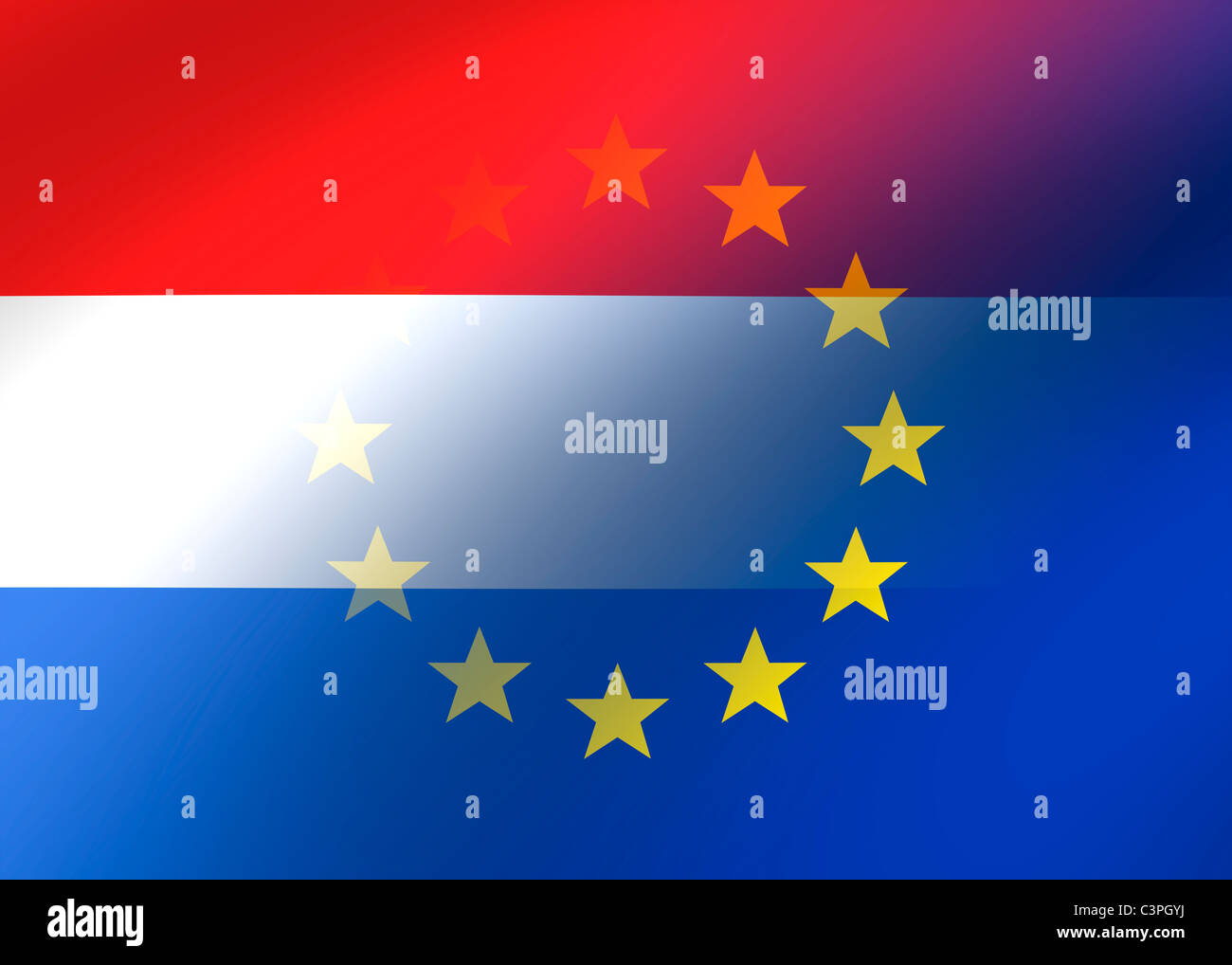 Luxembourg and EU flag Stock Photo