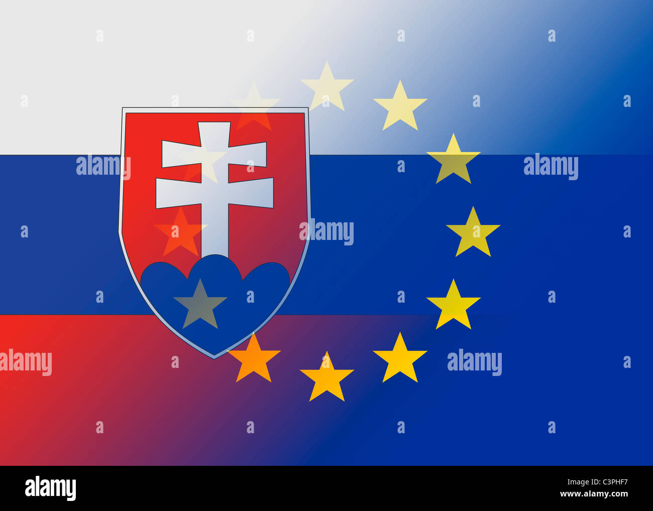 Slovakia and EU flag Stock Photo