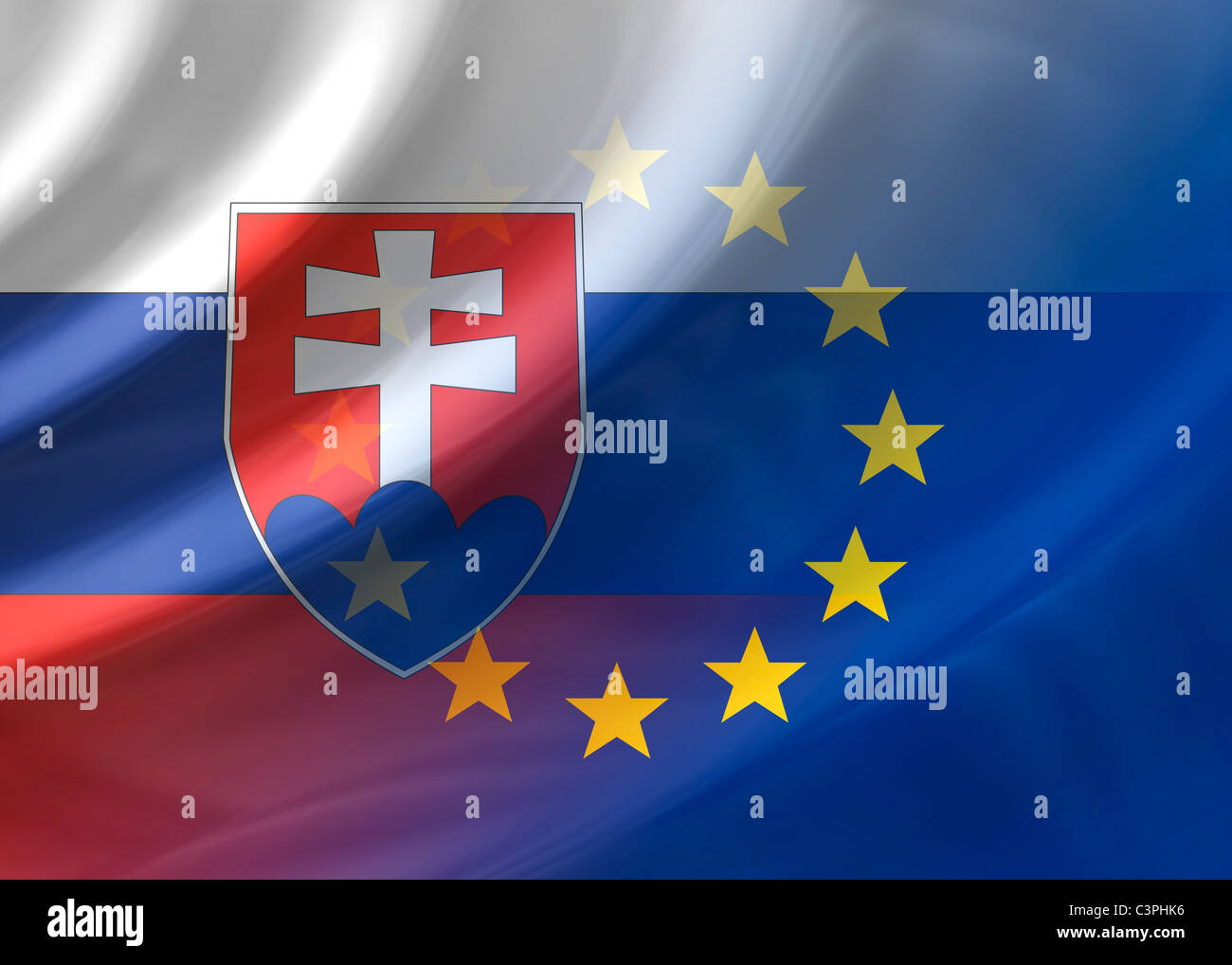 Slovakia and EU flag Stock Photo