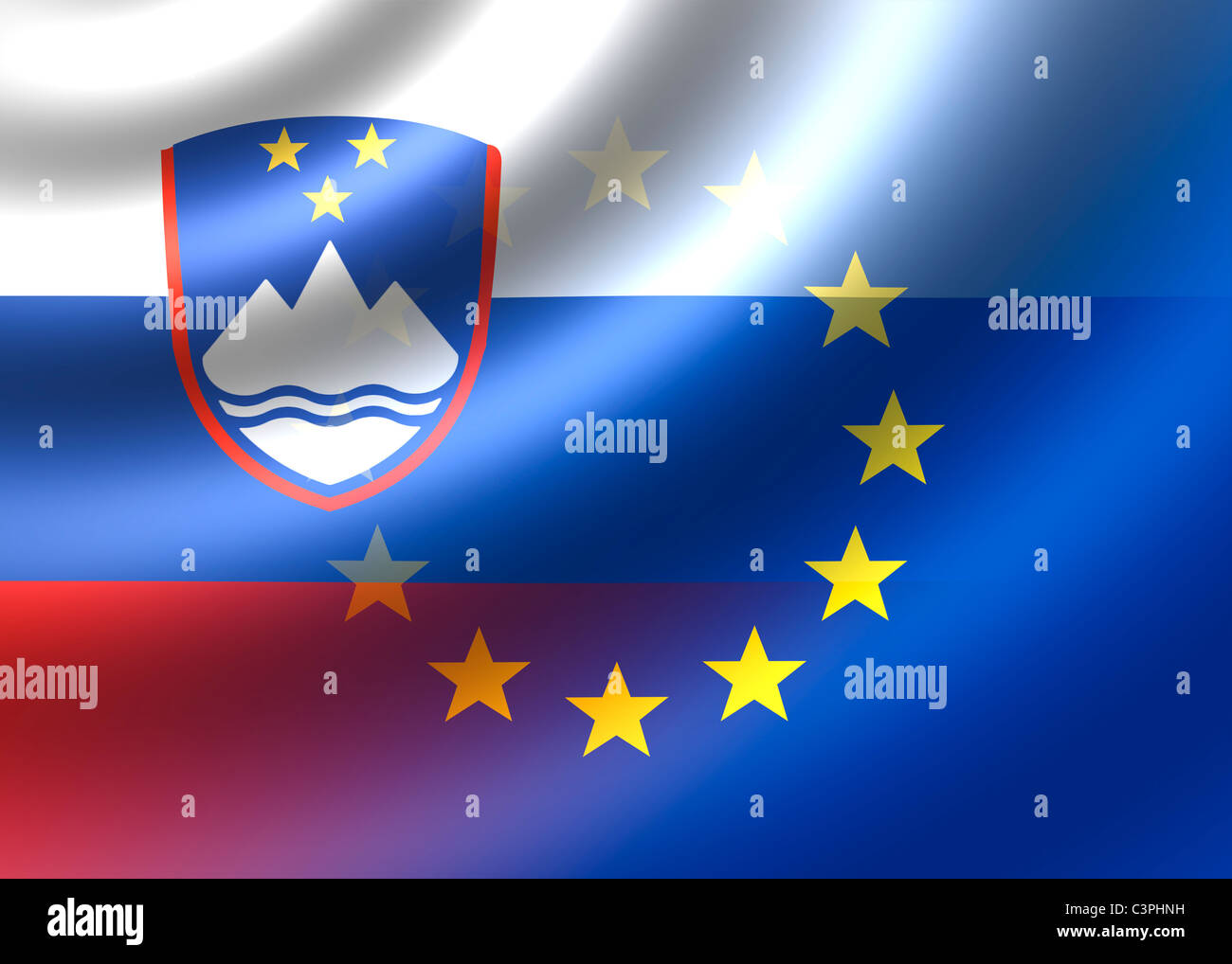 Slovenia and EU flag Stock Photo