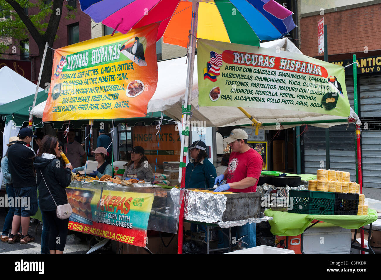 A stand selling Hispanic food at the Ninth Avenue Food Festival in New