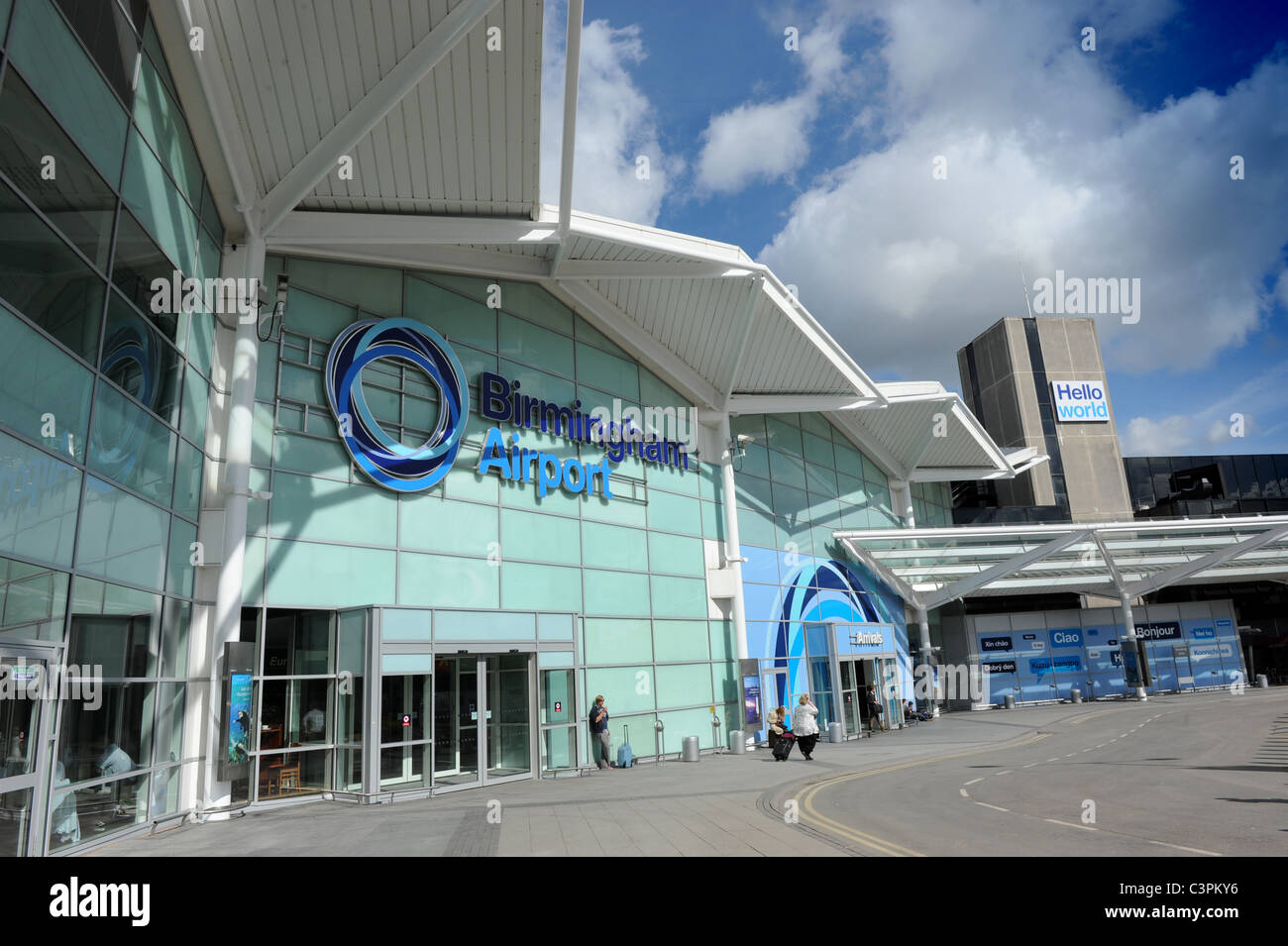 Birmingham Airport terminal new logo sign England Uk Stock Photo