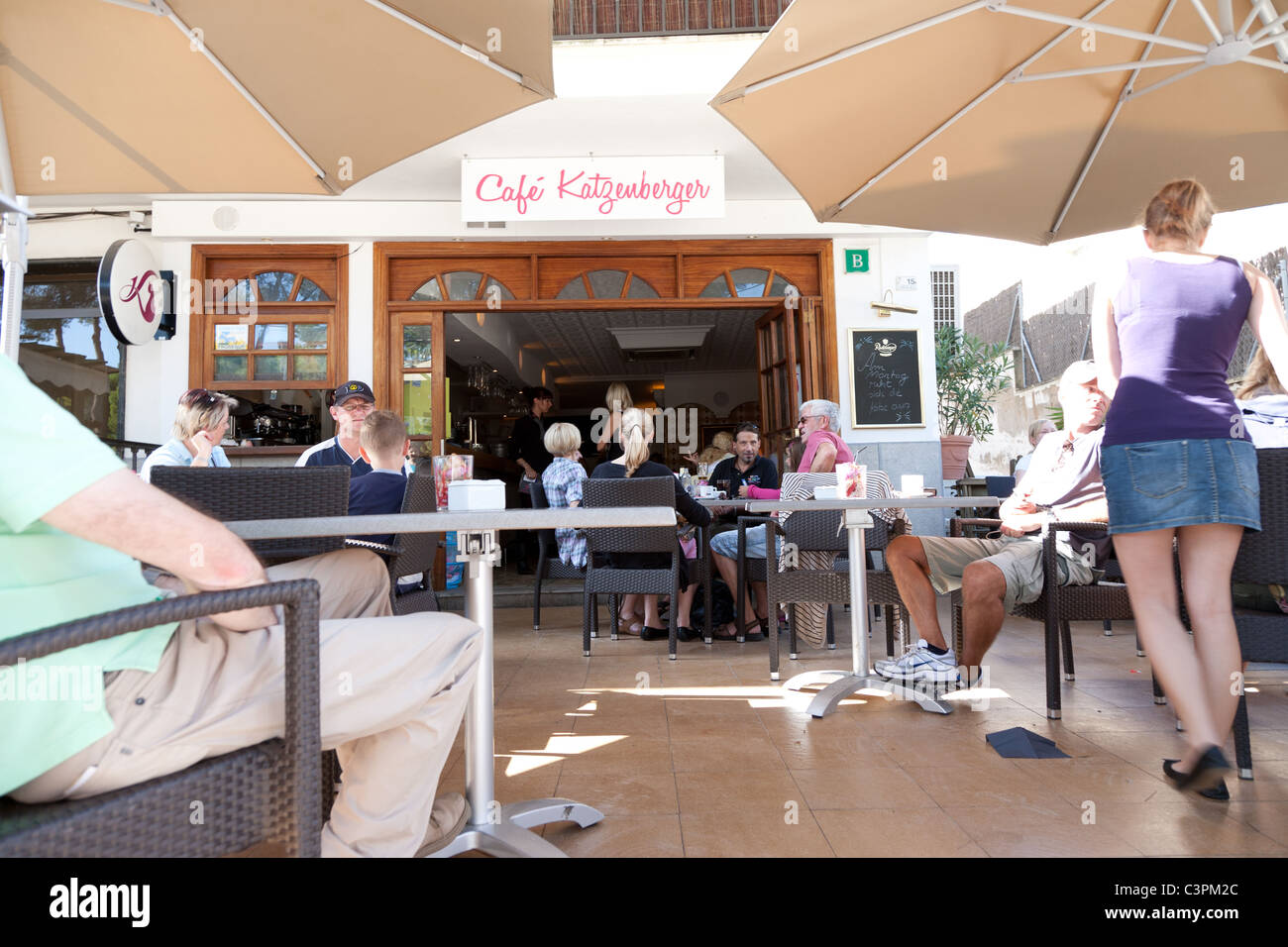 Cafe Katzenberger. Santa Ponca, Calvia Municipality, Mallorca, Balearic Islands, Spain. Daniela Katzenberger Stock Photo