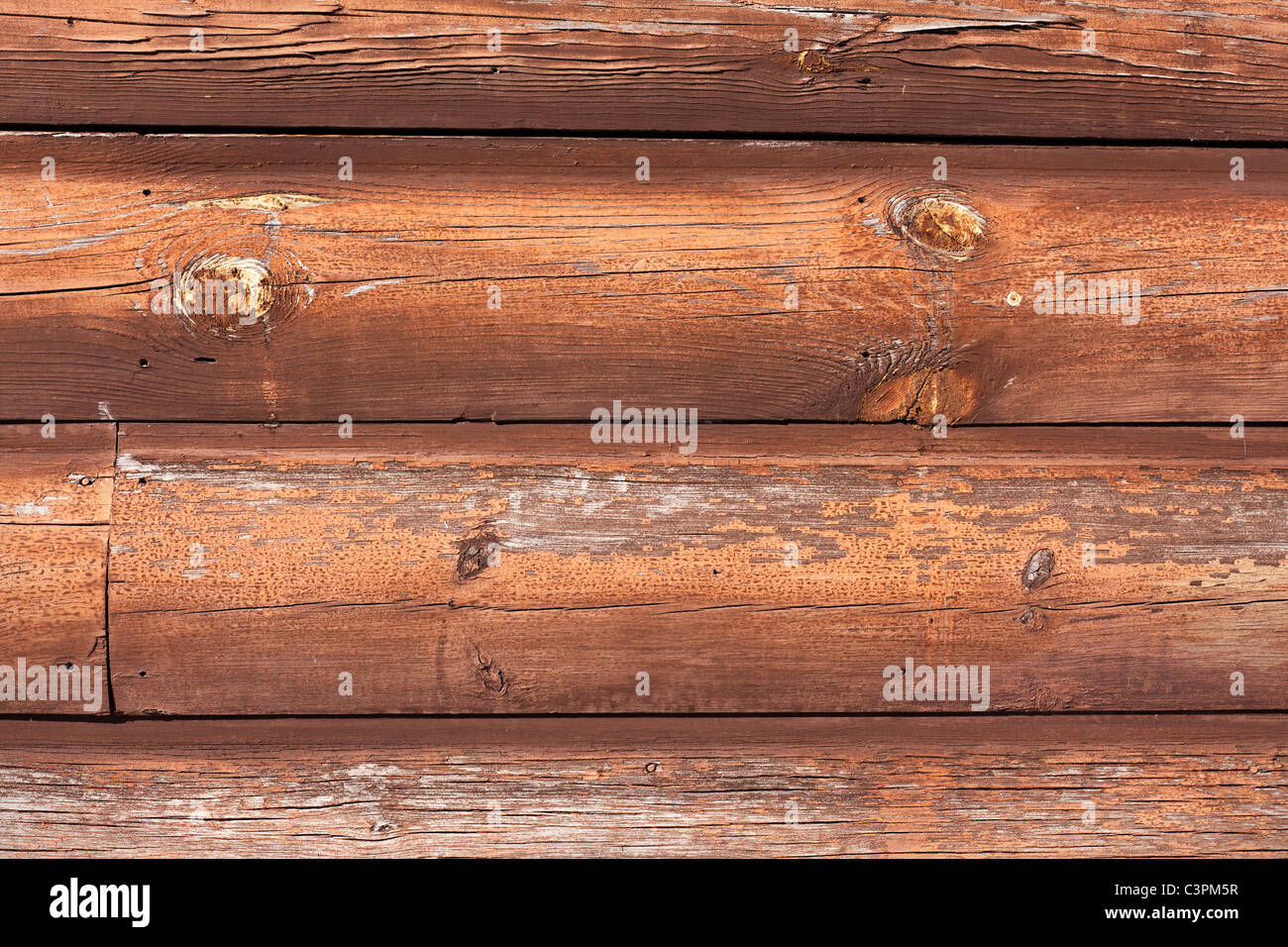 Some old and weathered wooden siding. Stock Photo