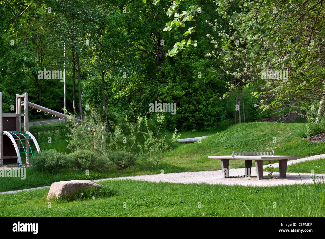 ping pong tables in a public park Stock Photo Alamy