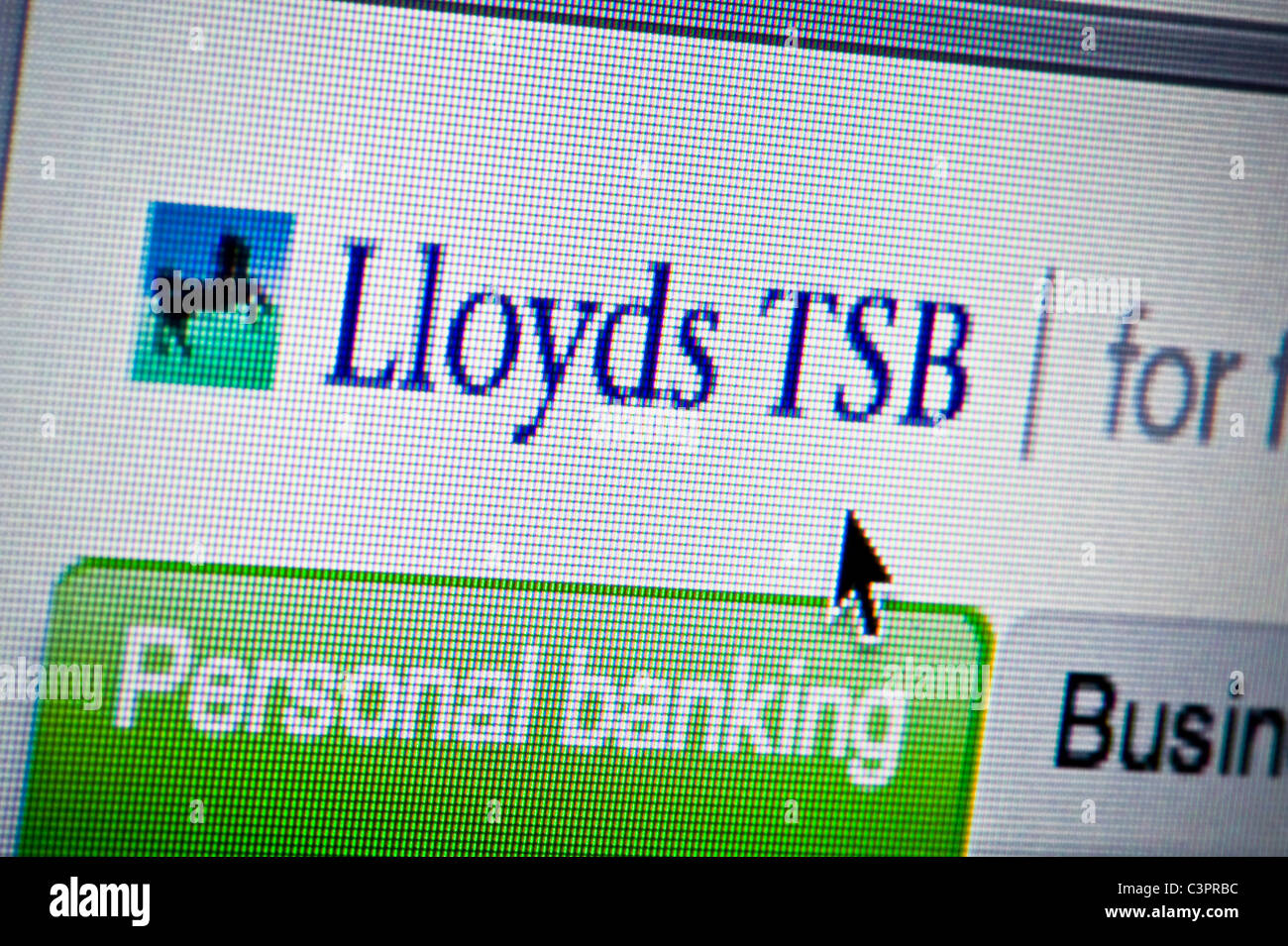 Close up of the Lloyds TSB logo as seen on its website. (Editorial use only: print, TV, e-book and editorial website). Stock Photo