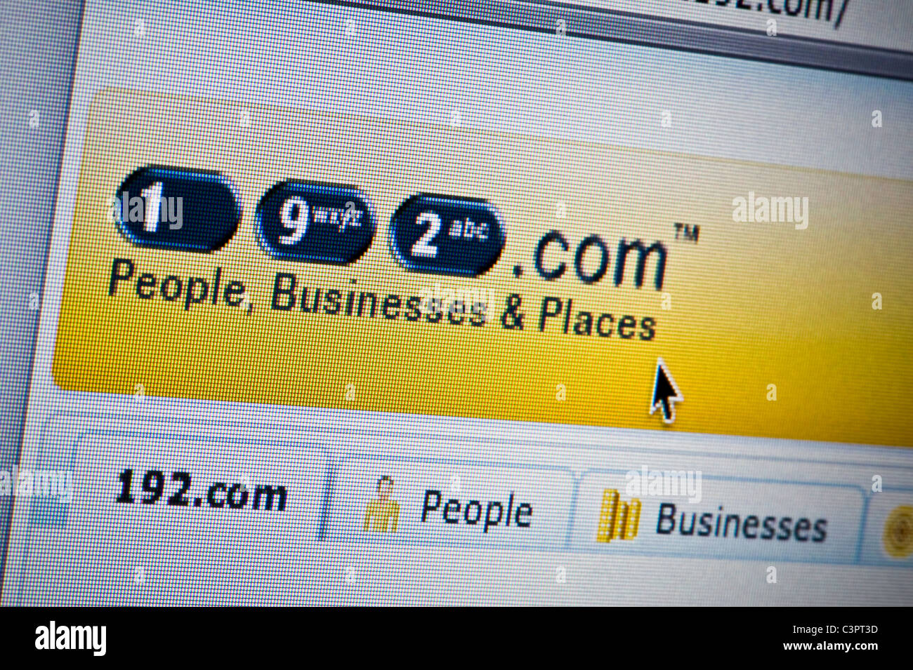 Close up of the 192.com logo as seen on its website. (Editorial use only: print, TV, e-book and editorial website). Stock Photo