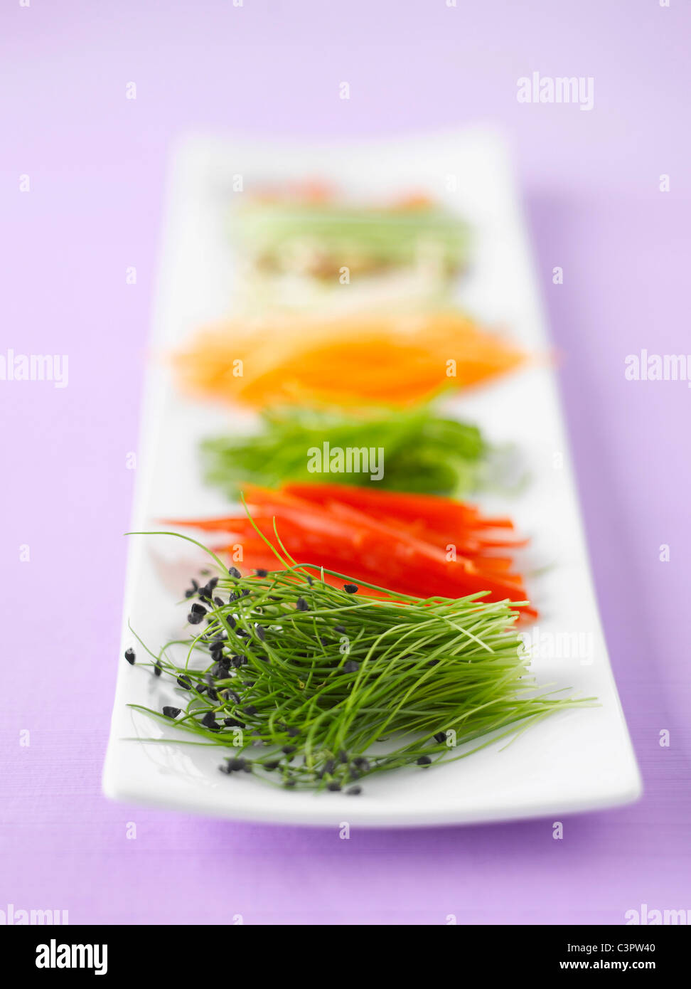 Variety of ingredients for preparing spring roll Stock Photo Alamy