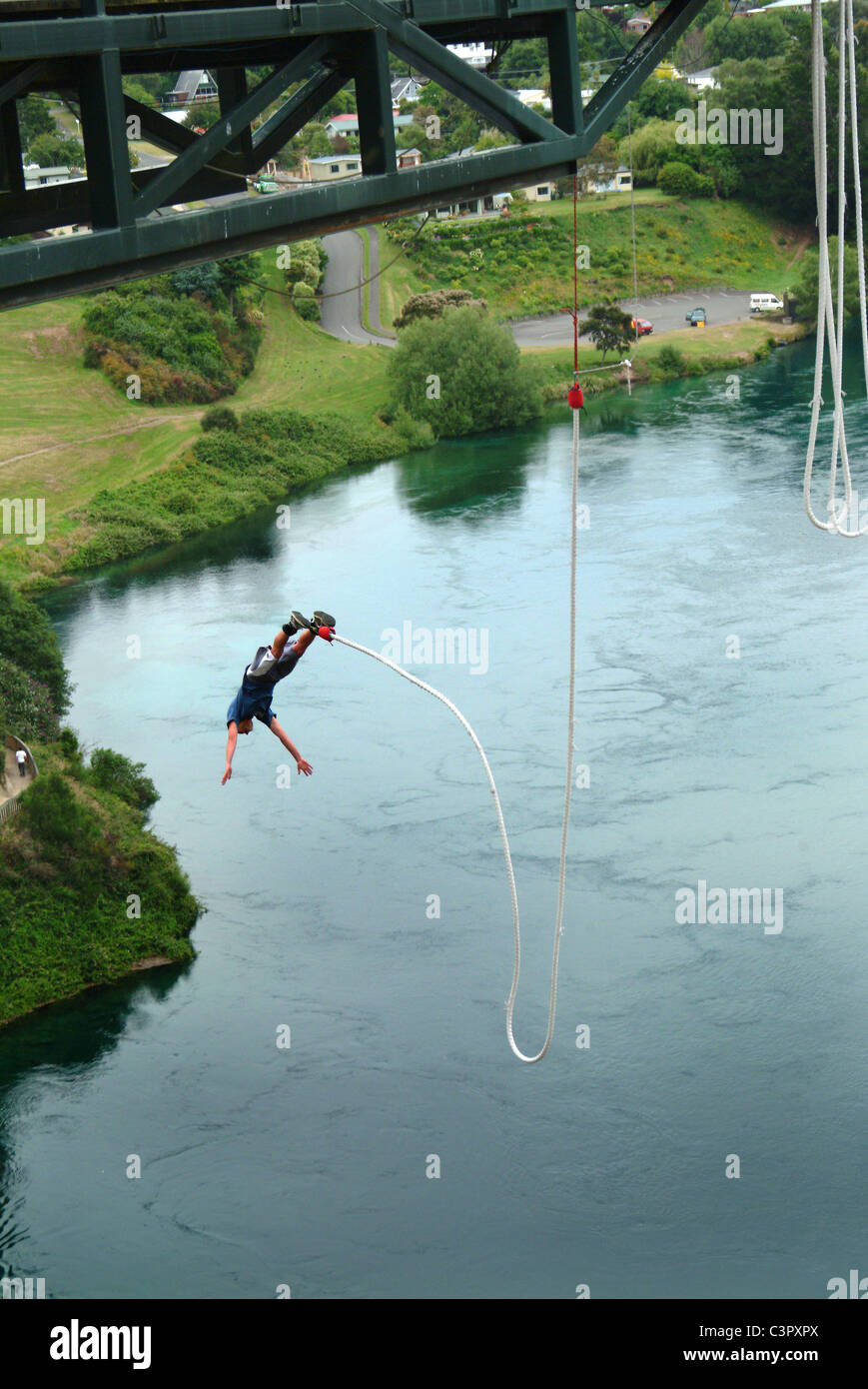 Bungy Jumping Taupo North Island New Zealand Stock Photo