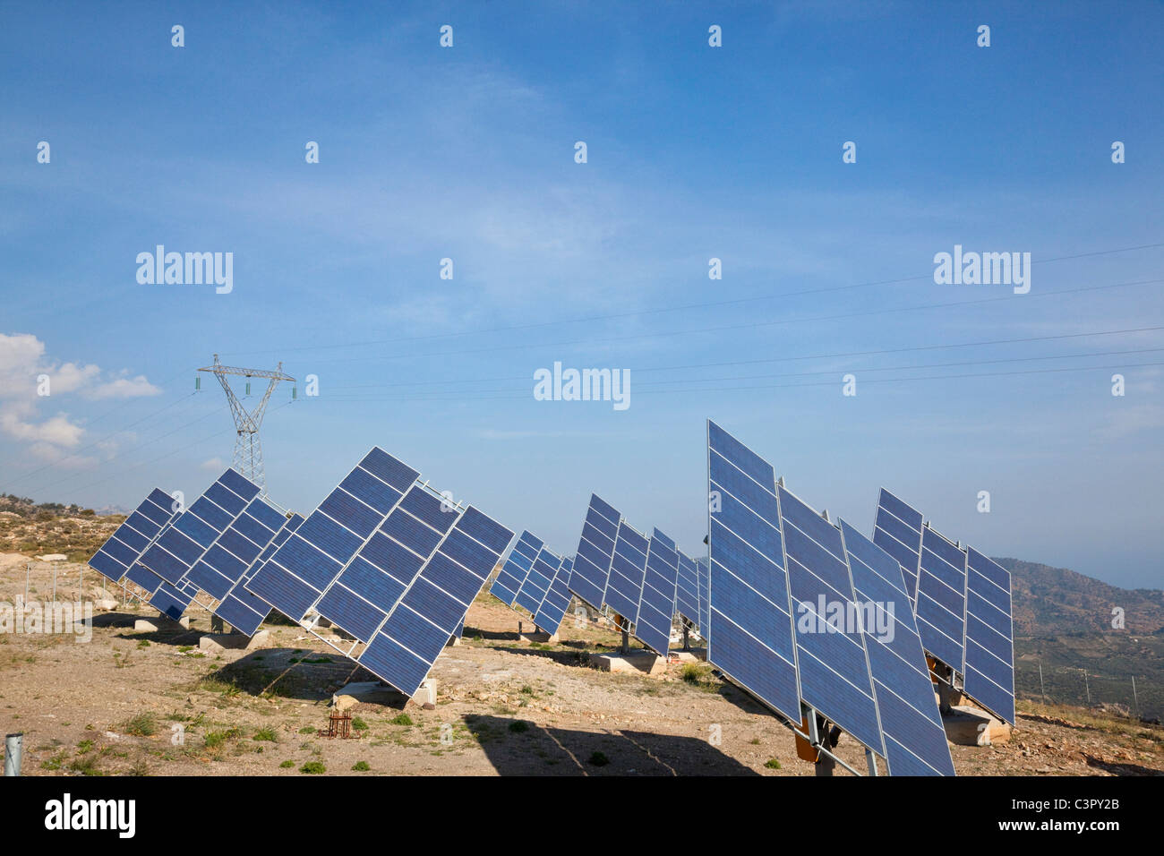 Greece, Crete, View of solar panels Stock Photo Alamy