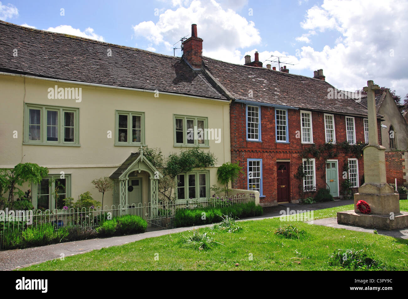 Period cottages, Church Lane, Westbury, Wiltshire, England, United