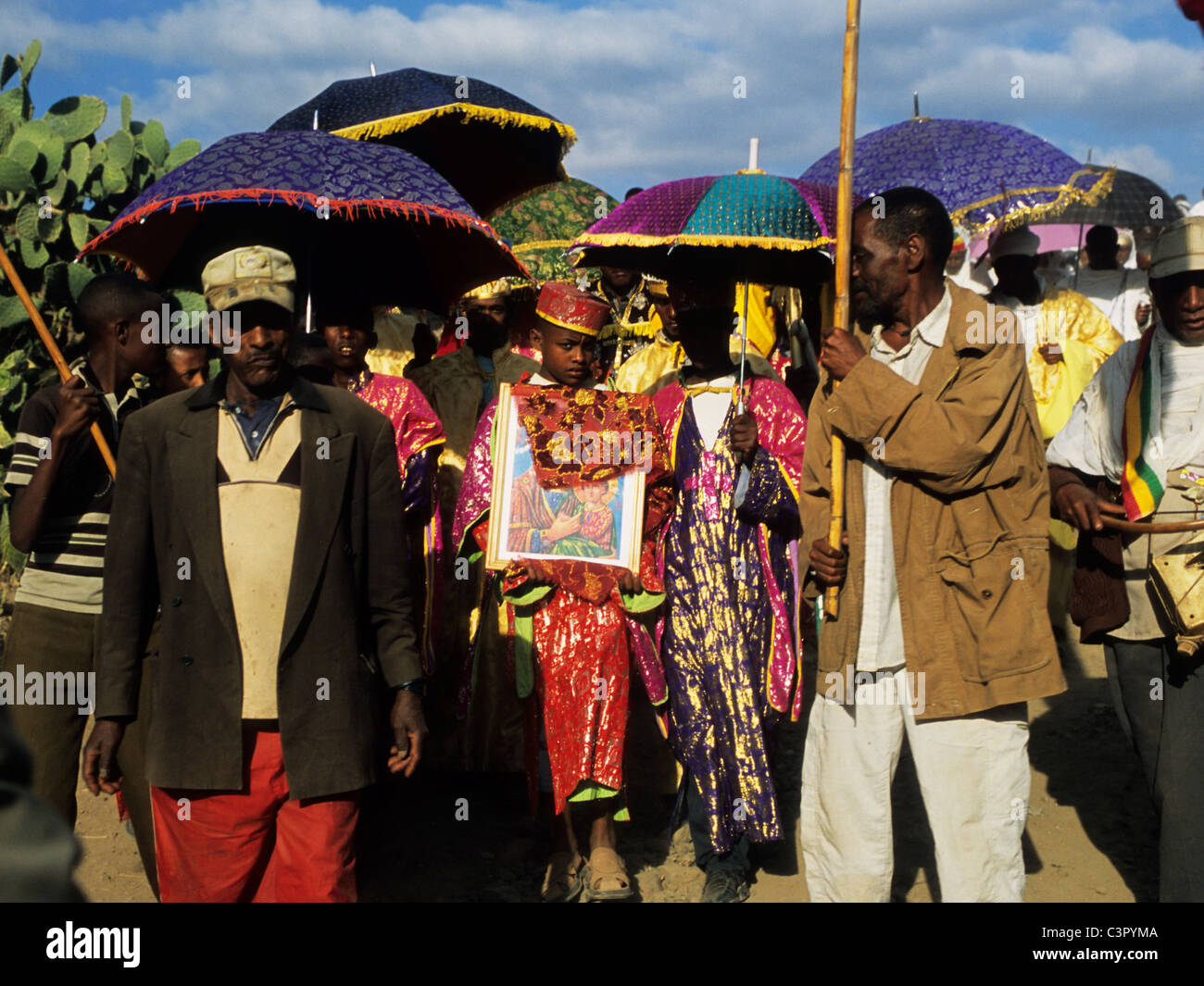 Timkat ( Ethiopian Orthodox Epiphany ) ceremony in Ethiopia Stock Photo