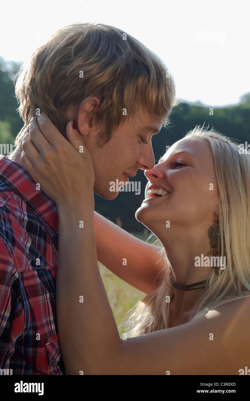 Man woman kiss close up hi-res stock photography and images - Alamy