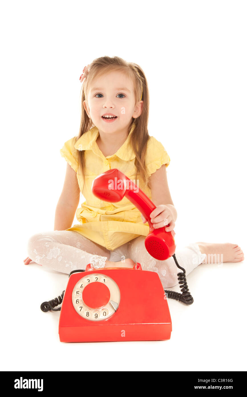 Little girl red shirt Cut Out Stock Images & Pictures Alamy
