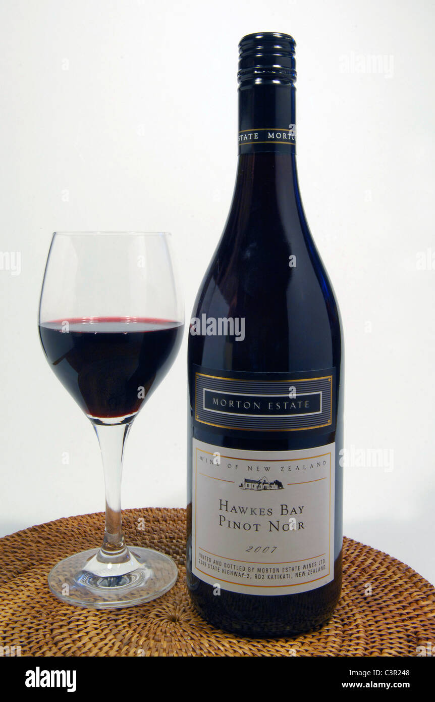 Pinot noir wine with glass Stock Photo