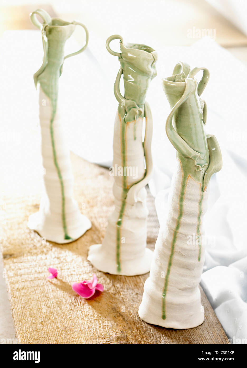 Row of pottery vases Stock Photo Alamy