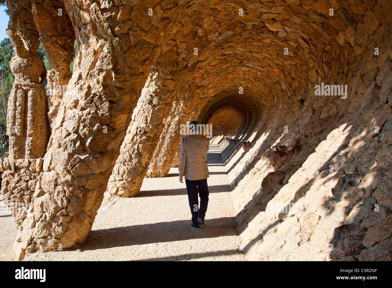 Spain, Catalonia, Barcelona, Park Guell by architect Antoni Gaudi, listed as World Heritage by UNESCO Stock Photo