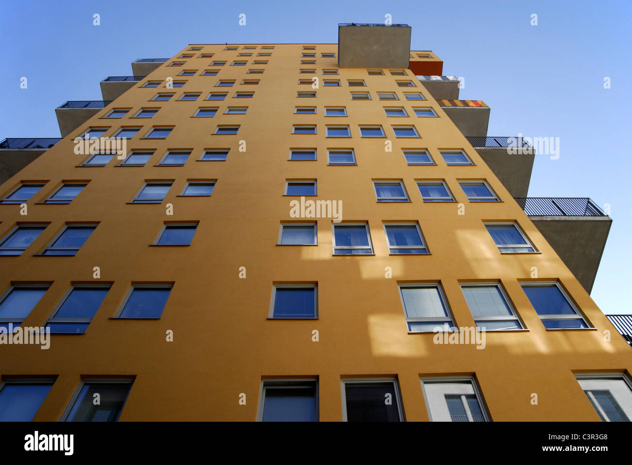 Germany, Munich, Low angle view of appartment building Stock Photo