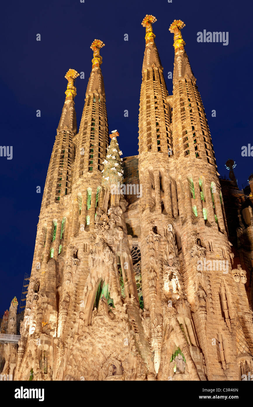 Spain, Catalonia, Barcelona, Sagrada Familia by Architect Antonio Gaudi ...
