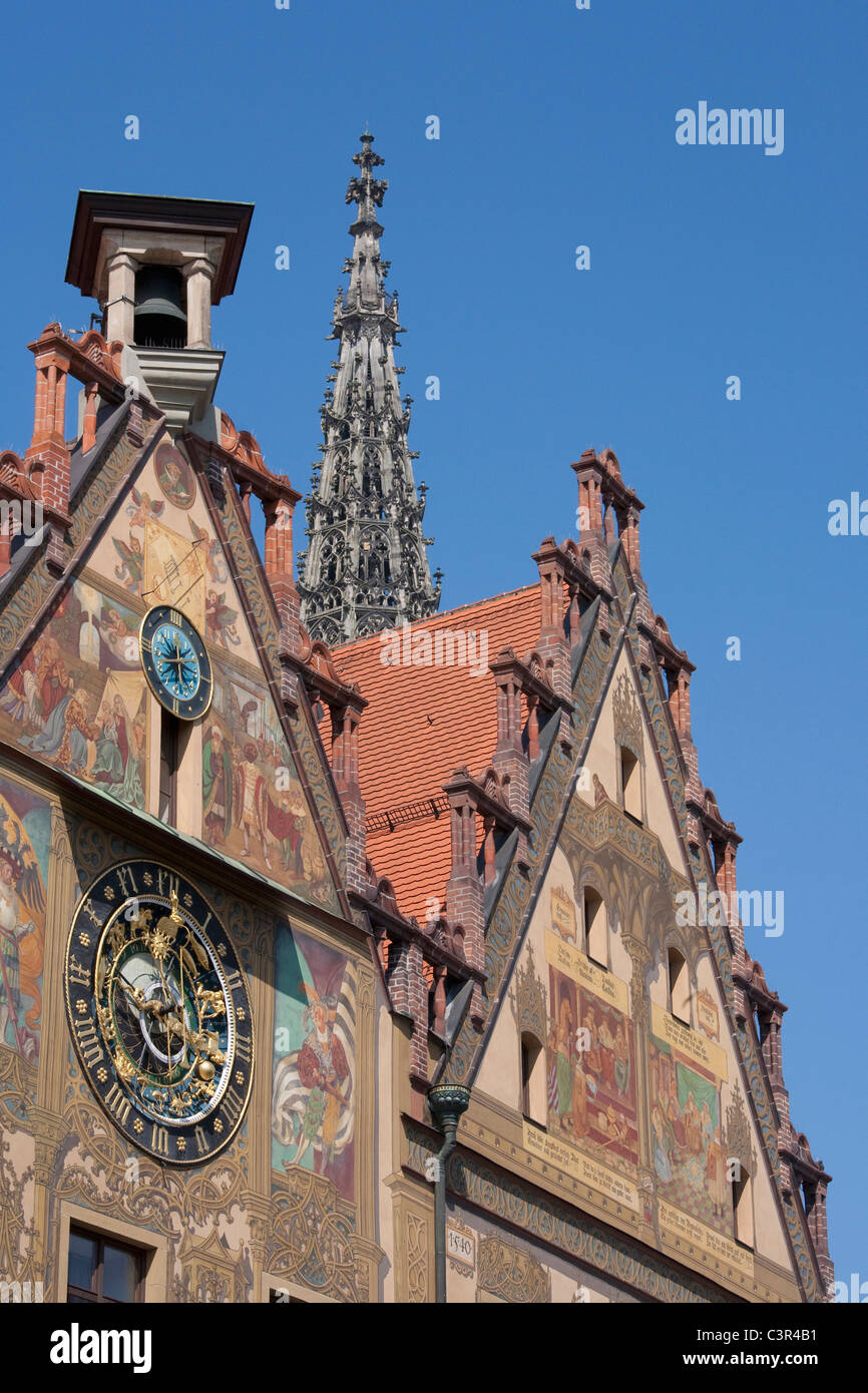 Germany, Ulm, Astronomic clock on town hall Stock Photo