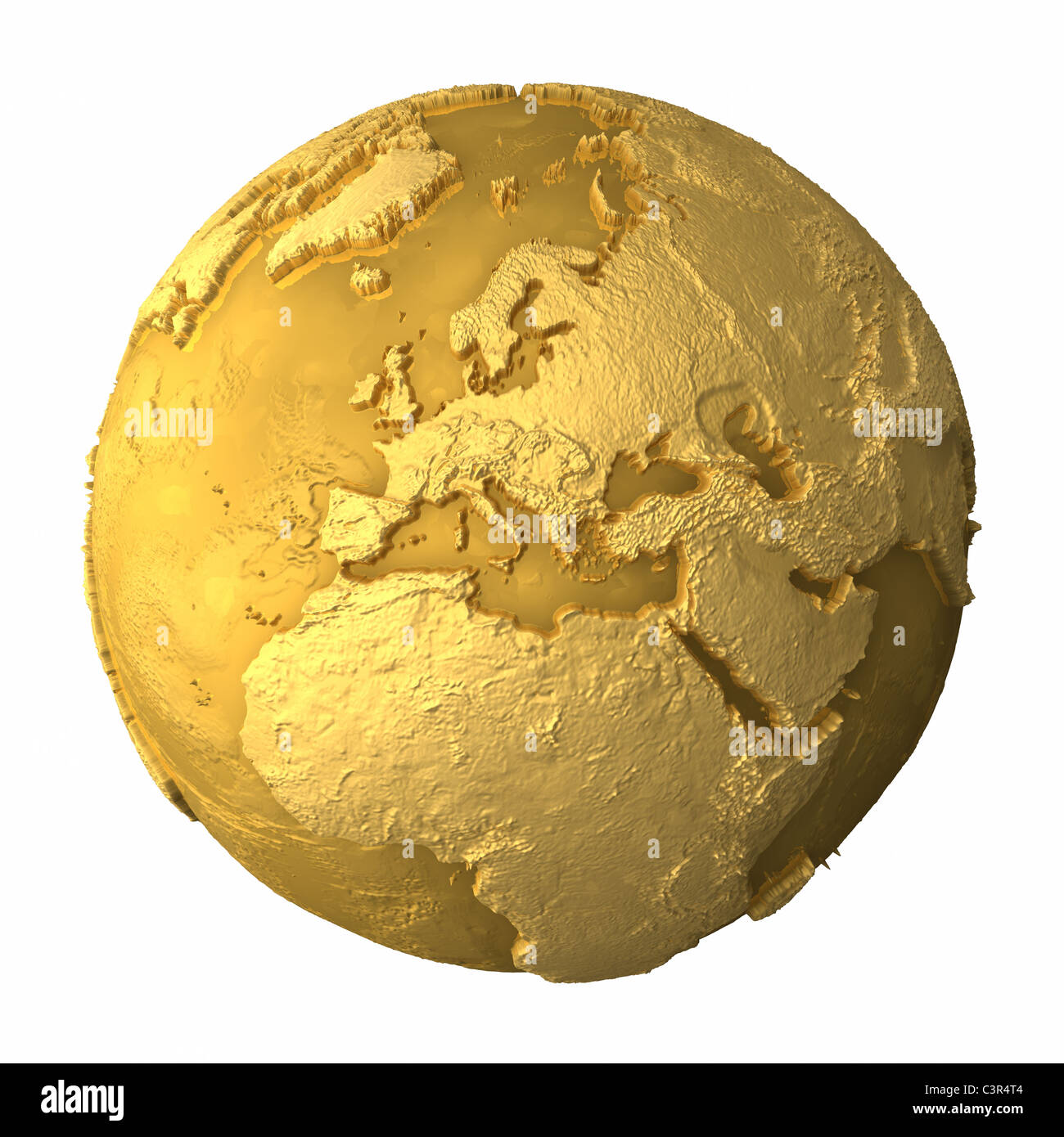 Gold globe metal earth realistic hi-res stock photography and images ...