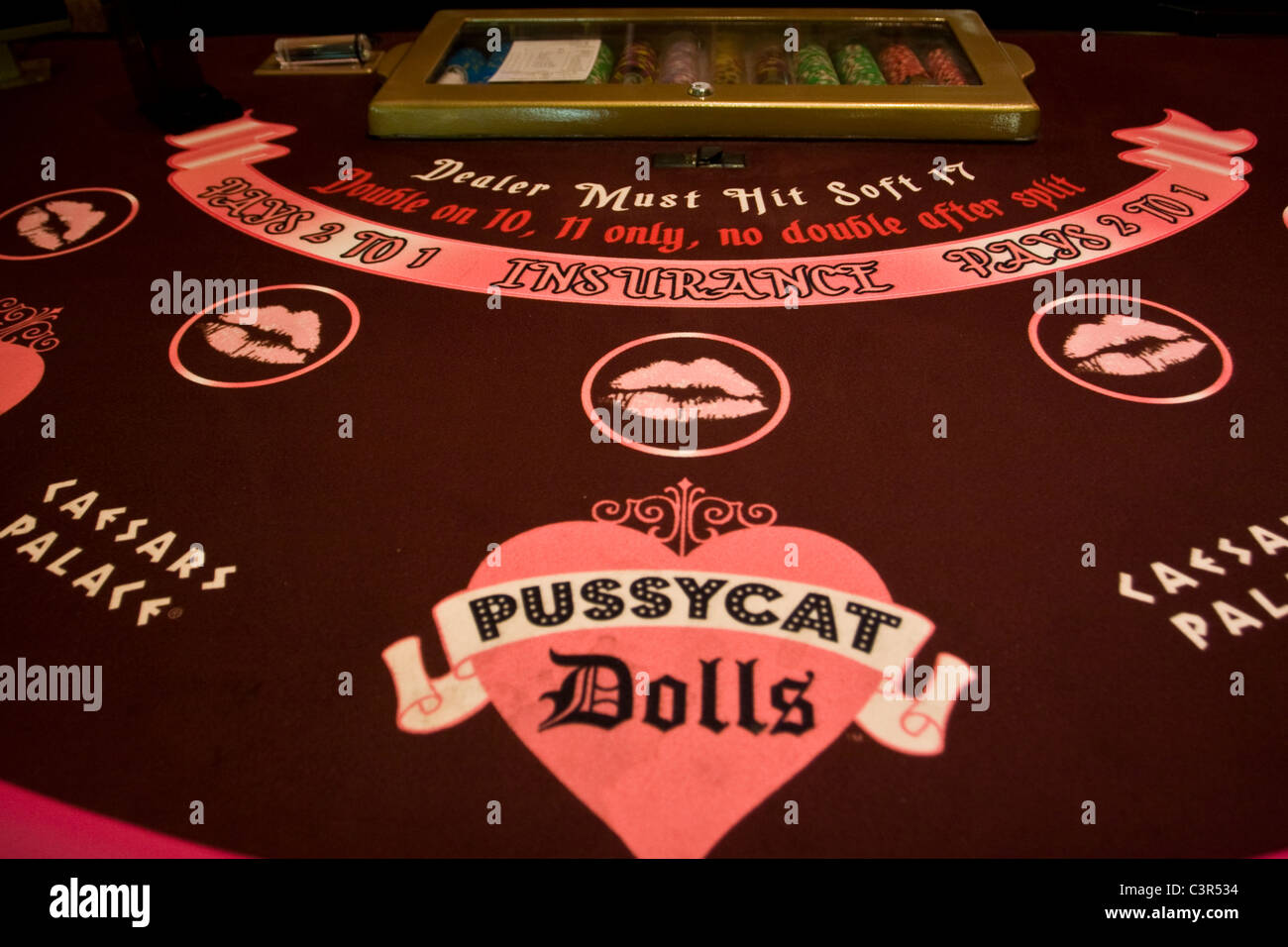 Gambling table at the Caesars Palace Casino, Las Vegas, NV, USA Stock