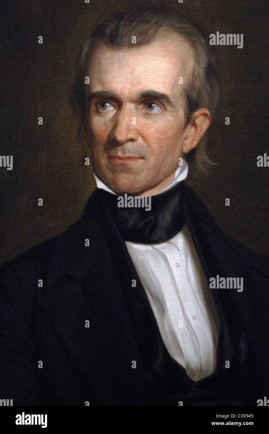James K. Polk (1795-1849). American politician. 11th President of USA (1845-1849). Portrait (1846) by George Peter A. Healy. Stock Photo