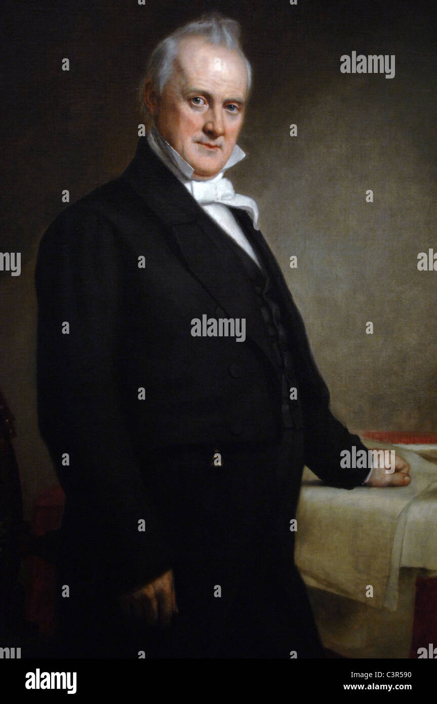 James Buchanan (1791-1868). American politician. 15th President of USA (1857-1861). Portrait (1859) by George Peter Al. Healy. Stock Photo
