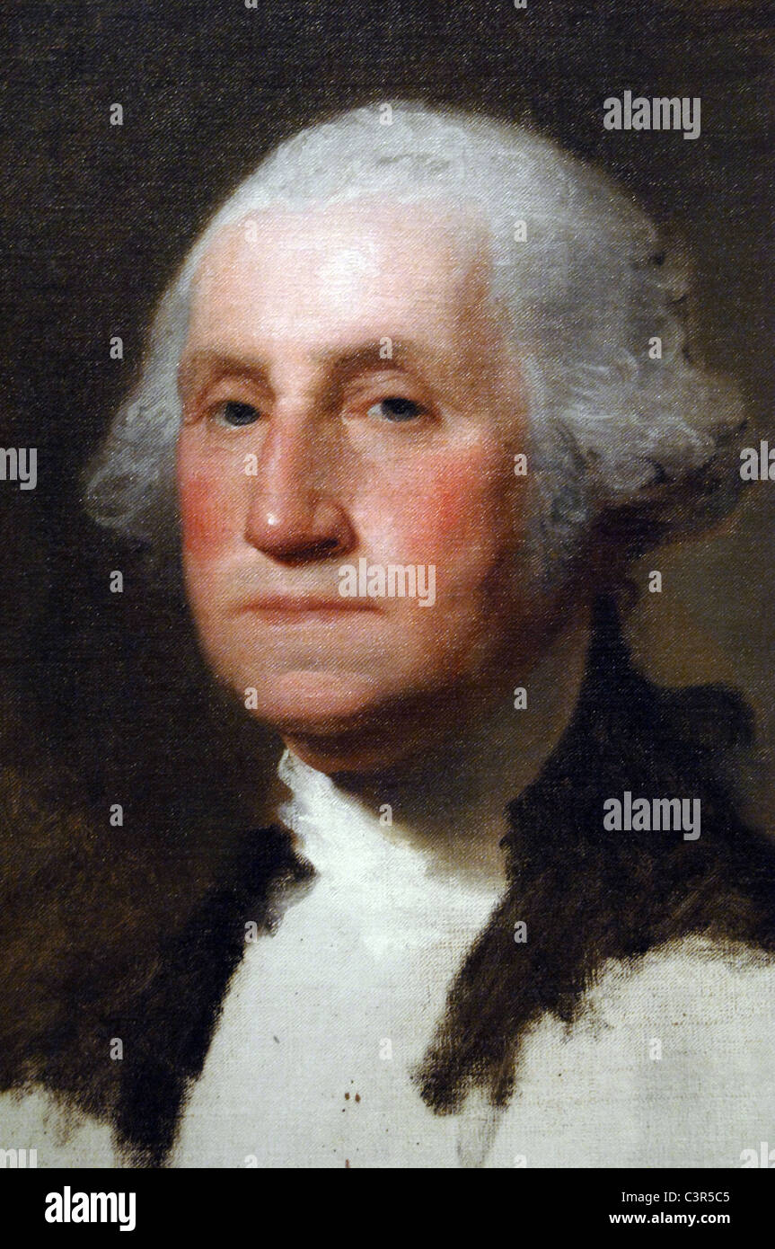 George Washington (1732-1799). First President of the United States (1789-1797). Portrait (1796) by Gilbert Charles Stuart. Stock Photo