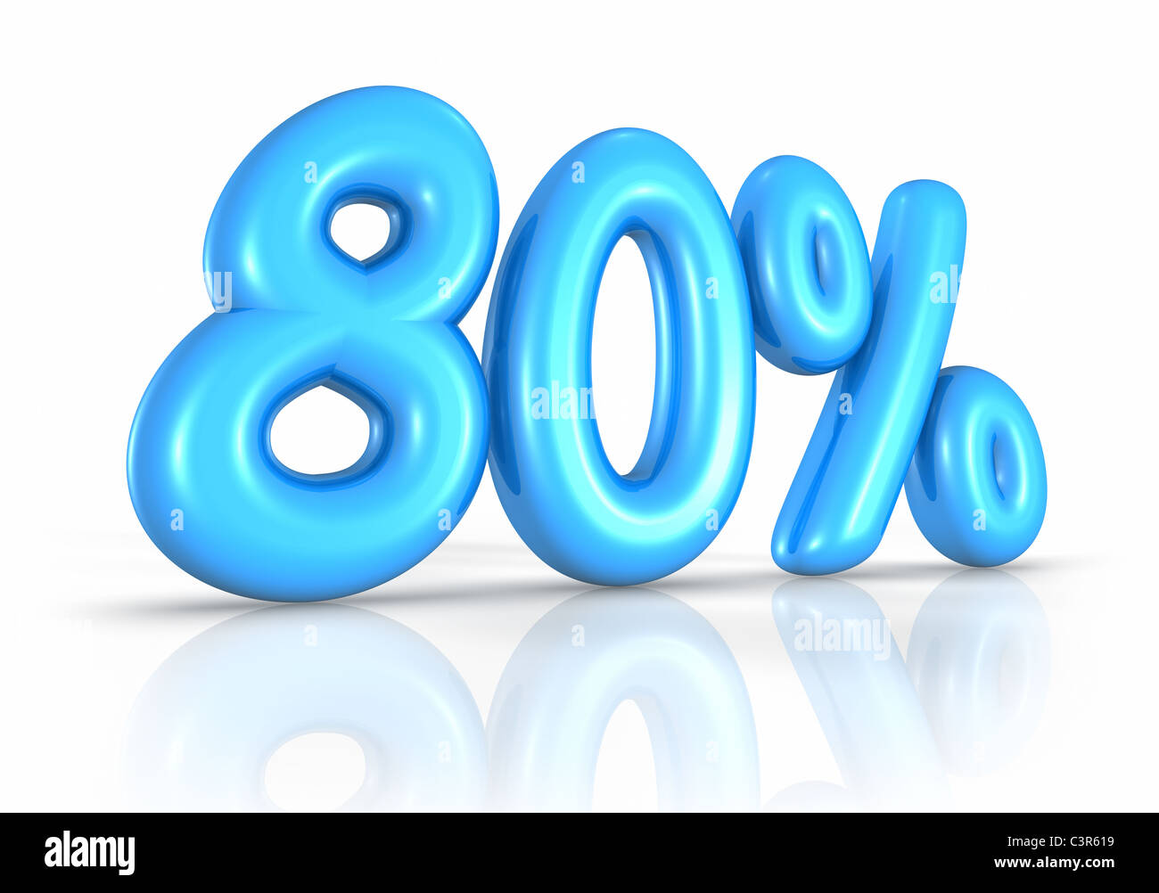 Balloon eighty percent, isolated on white background. 80 Stock Photo ...