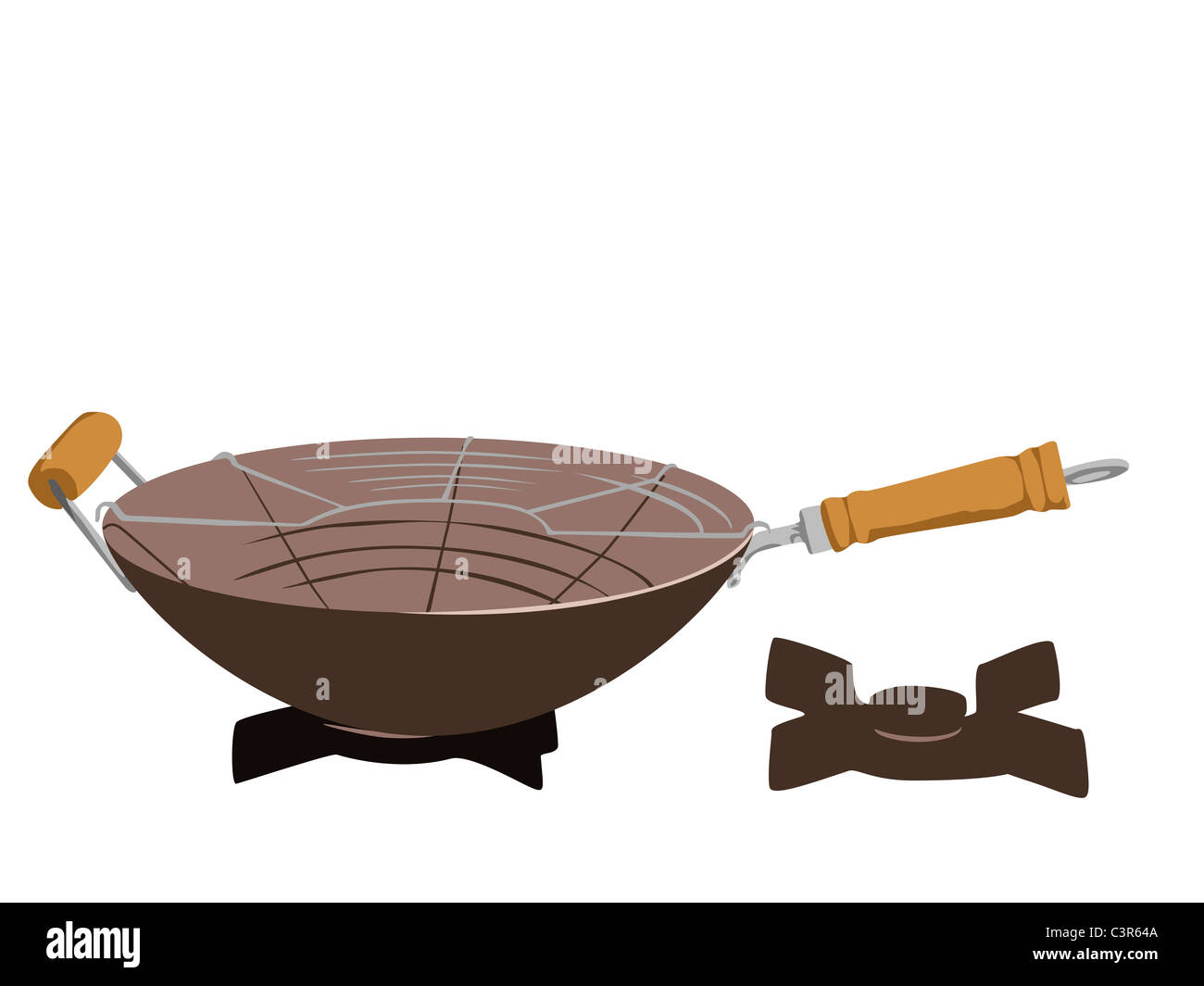 wok on the oven Stock Photo Alamy