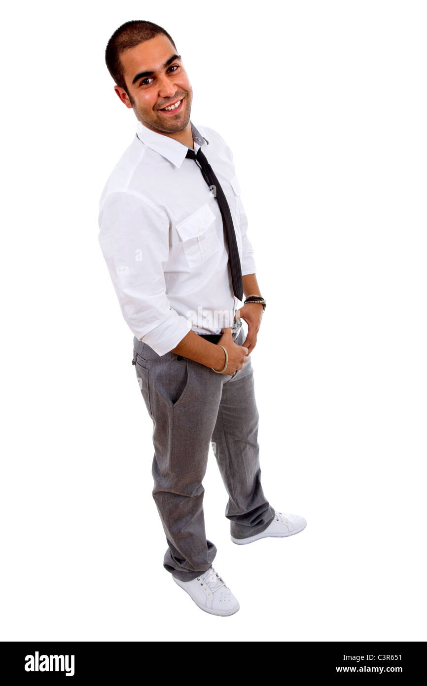 young business man full body isolated on white background Stock Photo