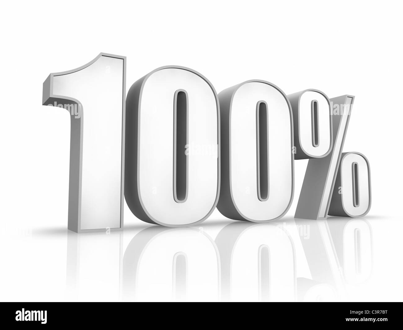 White one hundred percent, isolated on white background. 100% Stock Photo