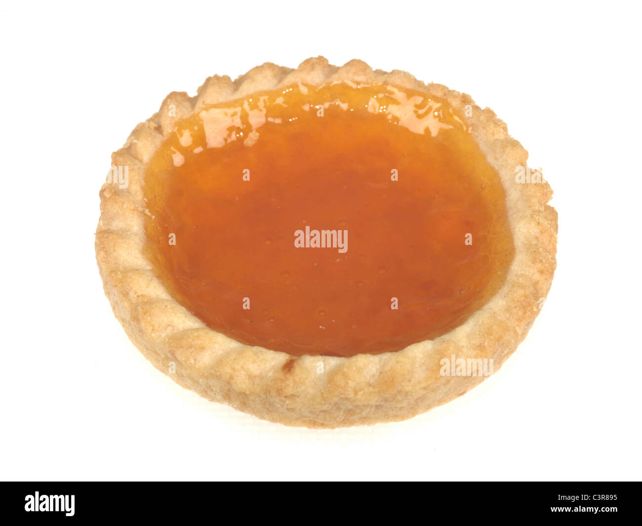 Fresh Individual Traditional Sweet Jam Tarts Isolated Against A White Background With A CLipping Path And No People Stock Photo