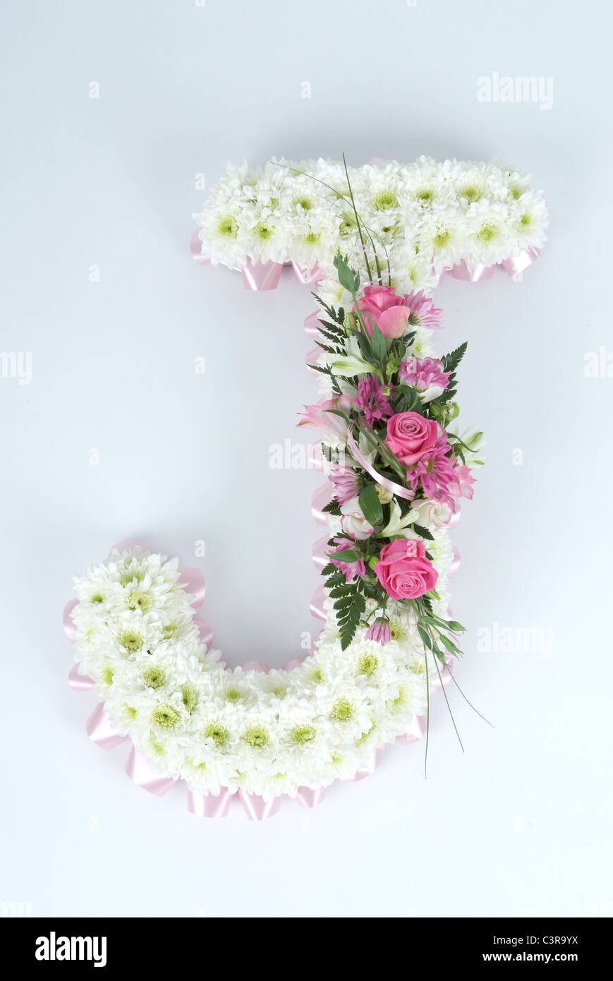 funeral flower letter J Stock Photo Alamy