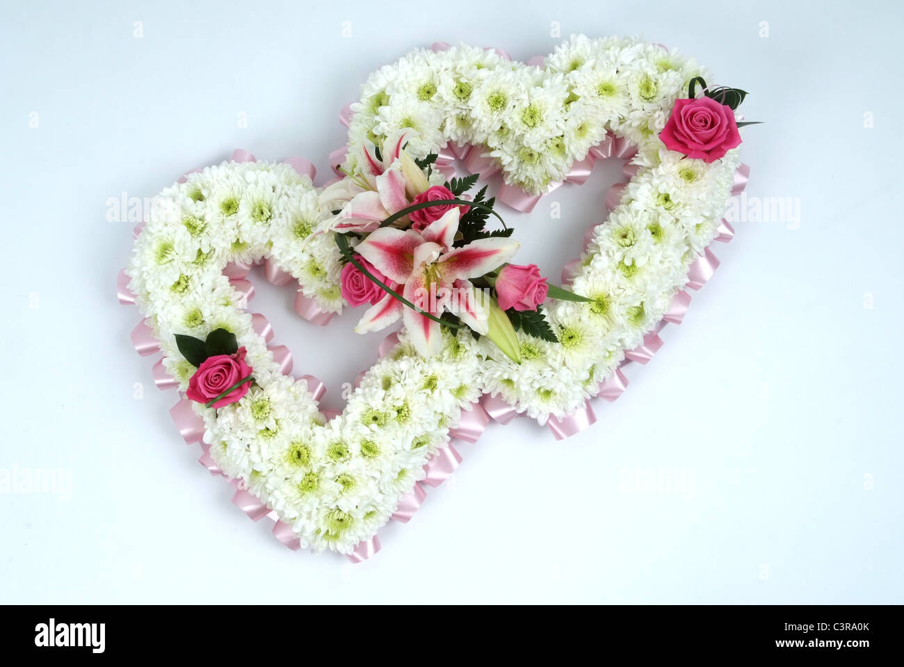 2 hearts reef for funeral Flowers Stock Photo Alamy
