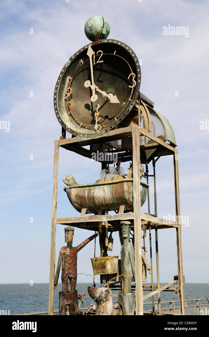 The Water Clock on Southwold Pier, Suffolk, England, UK Stock Photo