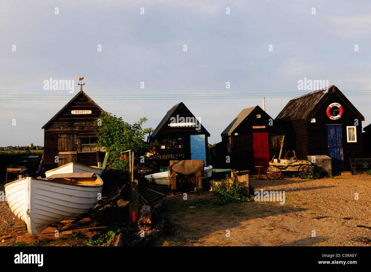 Fishermans Huts at Southwold Harbour, Suffolk, England, Uk Stock Photo