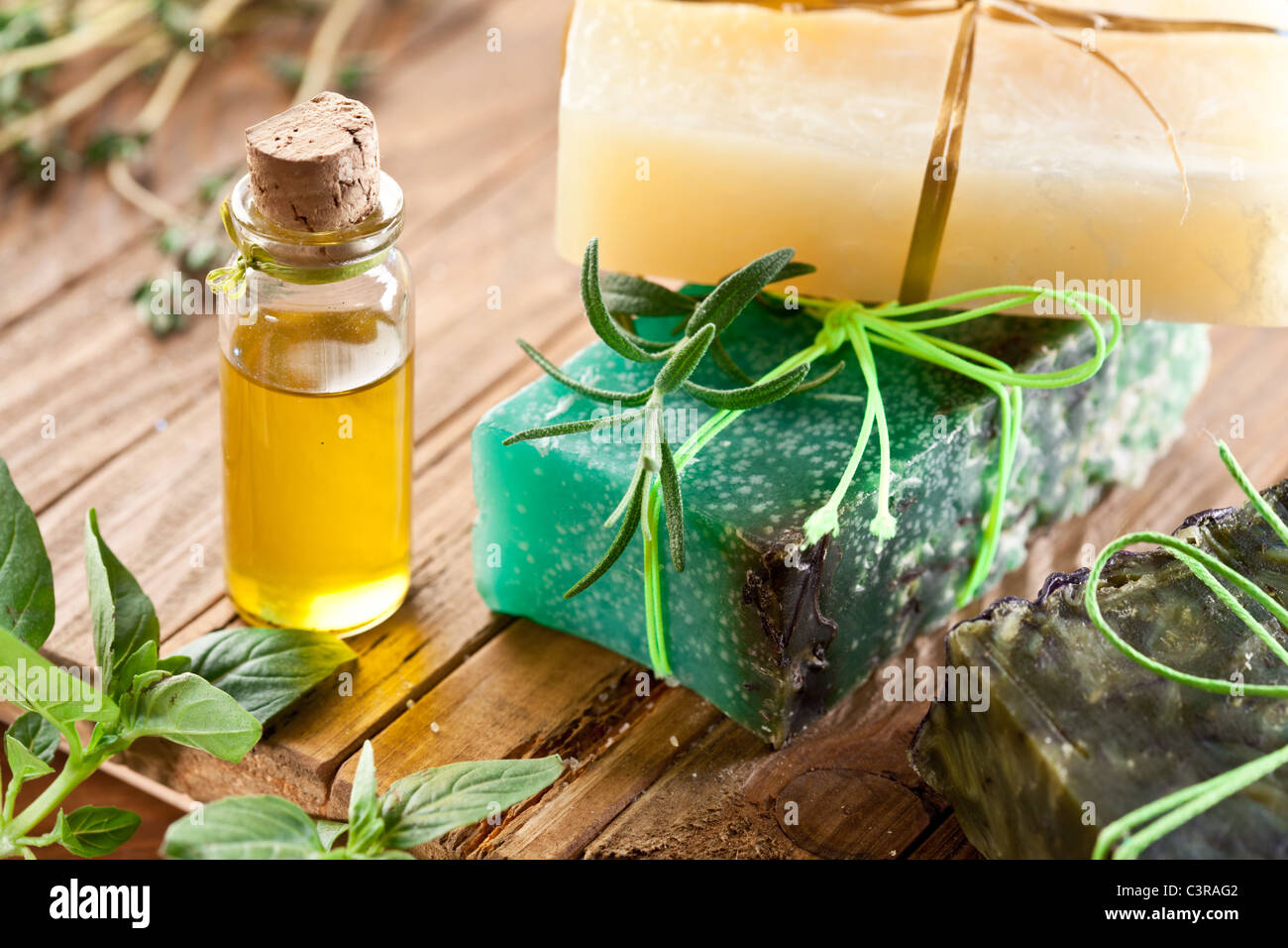 Pieces handmade soap herbs hi-res stock photography and images - Alamy