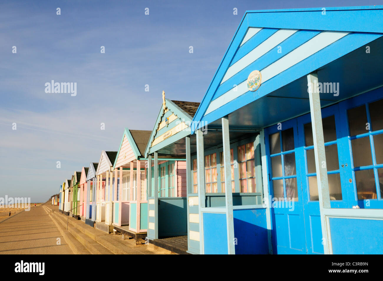 Beach Huts at Southwold, Suffolk, England, UK Stock Photo