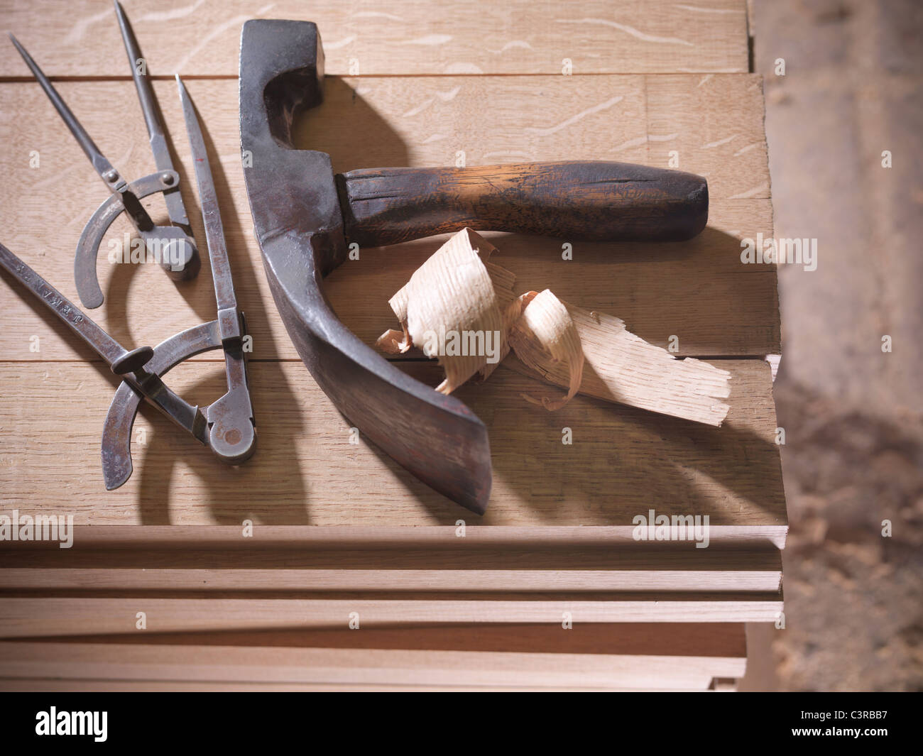 Tools for barrel-making in cooperage Stock Photo - Alamy