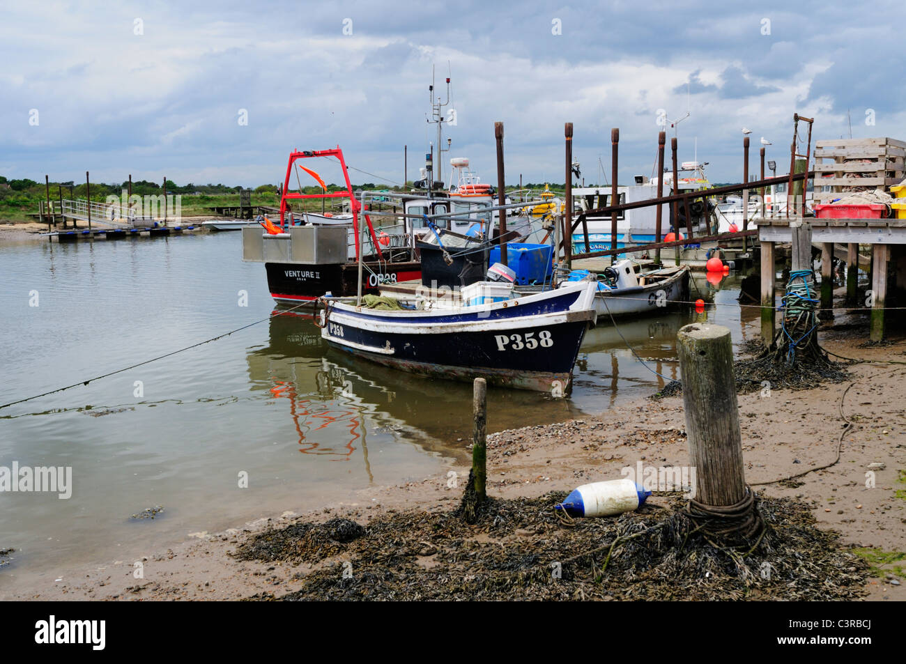 Fishing Boats in Southwold Harbour, Suffolk, England, UK Stock Photo