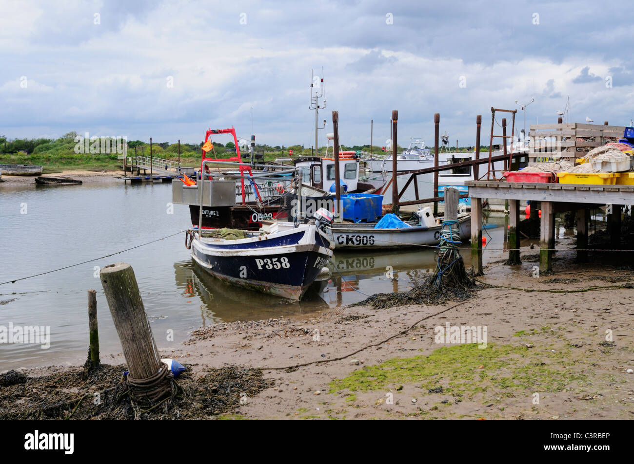 Fishing Boats in Southwold Harbour, Suffolk, England, UK Stock Photo