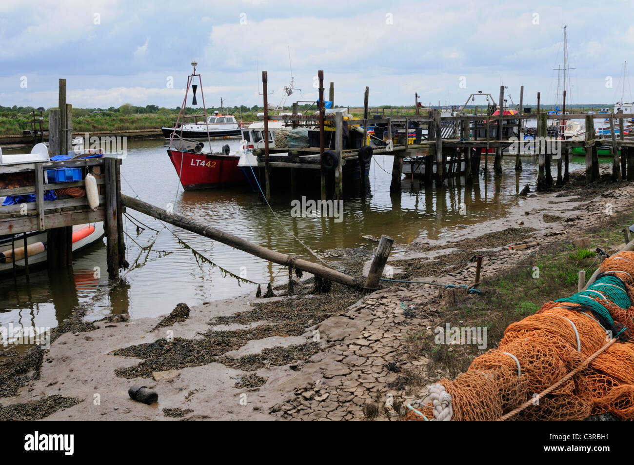 Fishing Boats in Southwold Harbour, Suffolk, England, UK Stock Photo