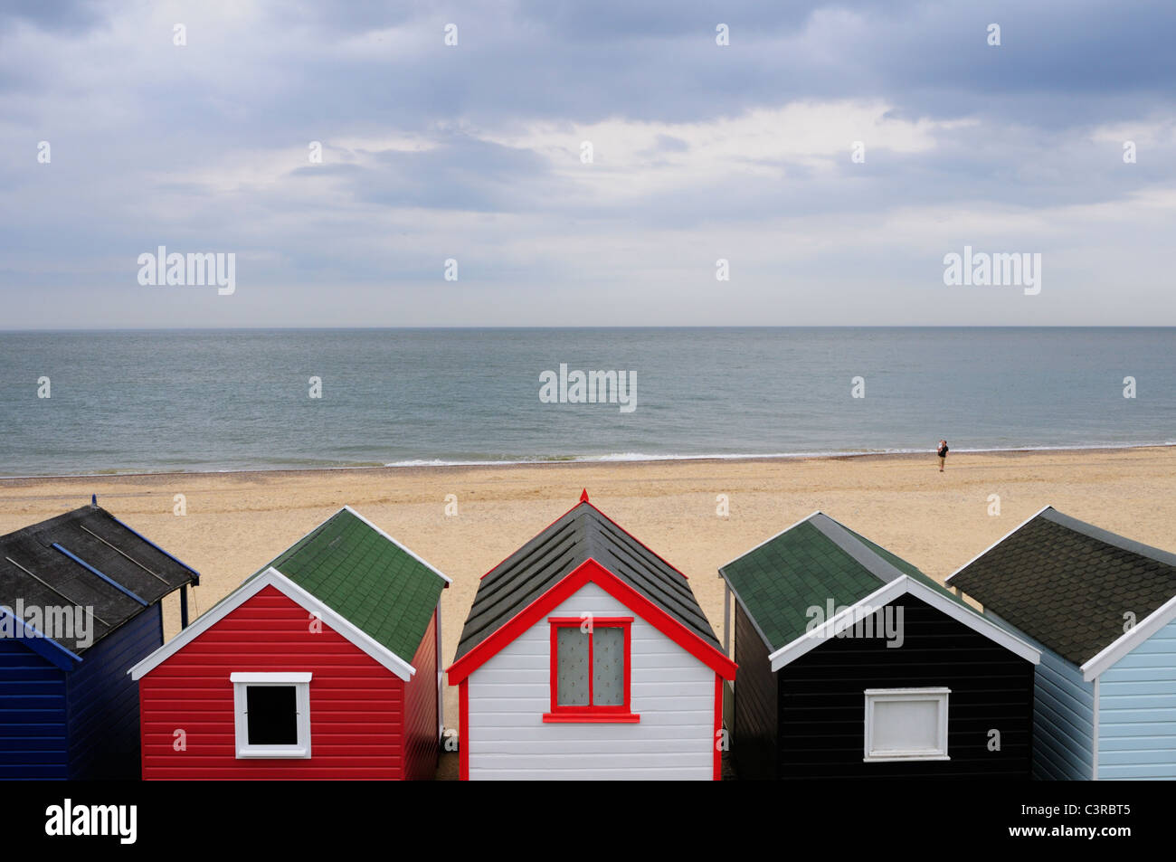 Beach Huts at Southwold, Suffolk, England, UK Stock Photo