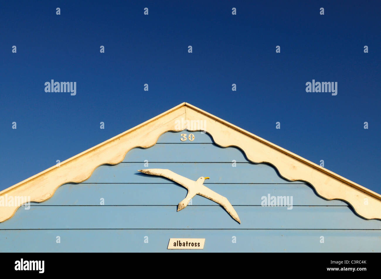 Albatross Beach Hut Detail, Southwold, Suffolk, England, UK Stock Photo