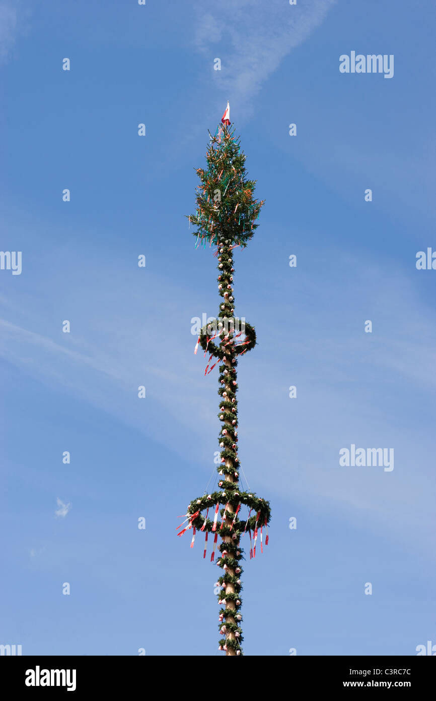 Austria, Salzkammergut, Traunkirchen, Close up of maypole Stock Photo ...