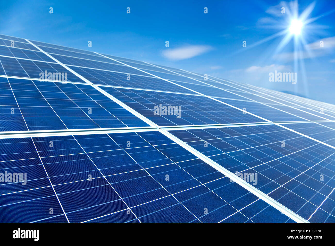 Solar panel cell sun power energy eco cloud sky hires stock